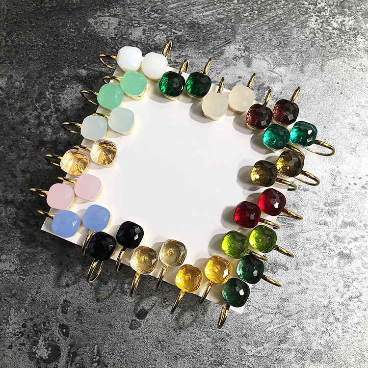 Earrings For Women Synthetic Crystal Earrings 30Colors Square Candy Crystal Candy Earrings Fashion Jewelry 241227