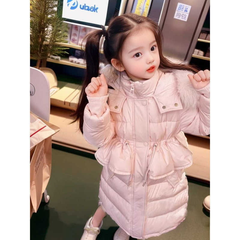 down jacket cotton windproof jacket 2024 vintage warm thick velvet winter ski jacket plus size childrens clothing X2411151
