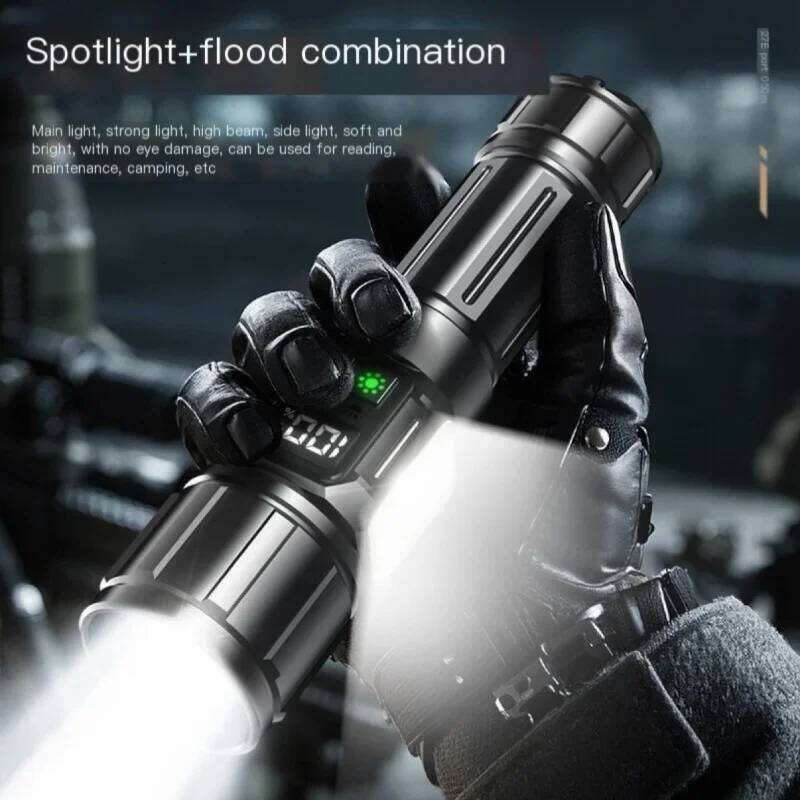 Super long-range COB digital battery display strong flashlight tactical light Z260301