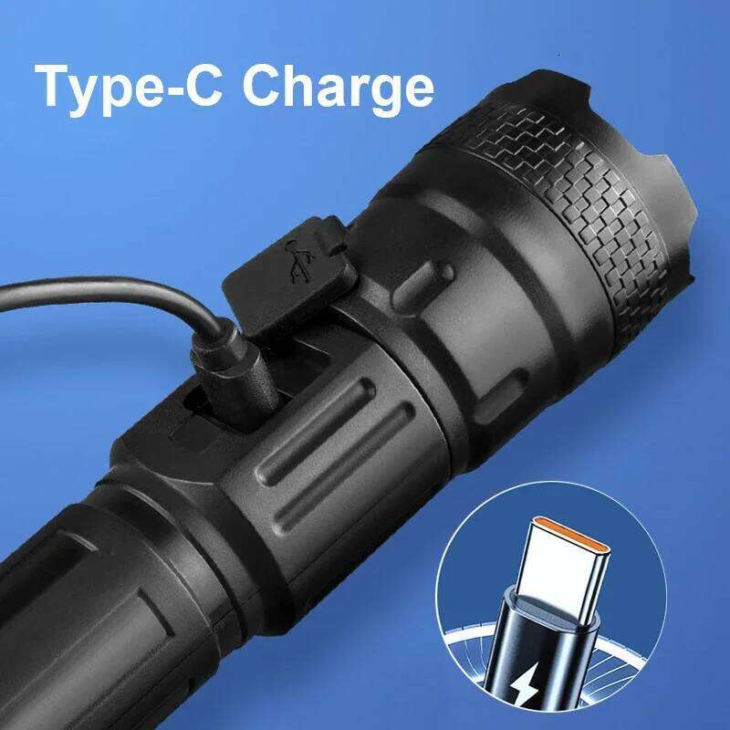 High Power LED Flashlights Built-in battery USB Rechargeable Strong Hand Light Multifunctional Torch Lamp For Emergency Camping Z260301