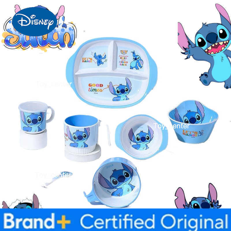 Disney Lilo Stitch Movie PeripheralsCartoon Cute Childrens Tableware Home Baby Supplementary Food Rice Bowls Plates Spoons H260302