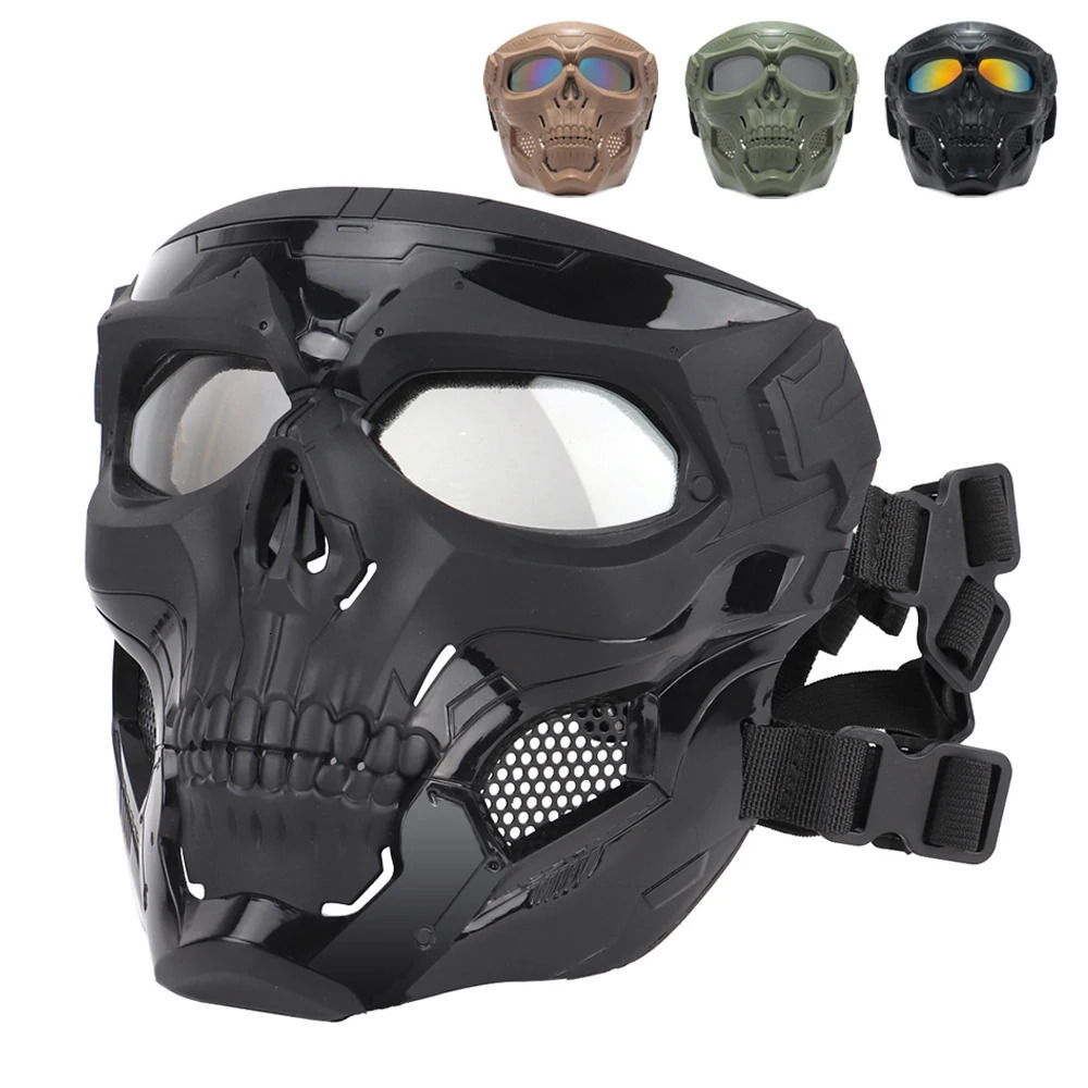Skull Mask Motorcycle Mask Bicycle Riding Windproof Full Face Skeleton Protective Mask Colored Goggle Tactical Cycling Bike 260207 - view 3