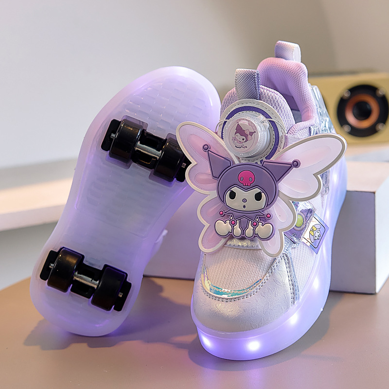 Free shipping Outdoor Sports kid Shoes Children's Roller Girls Trendy Four-Wheel Sneakers Invisible Skate Shoes with Wheels for Students Size 28-