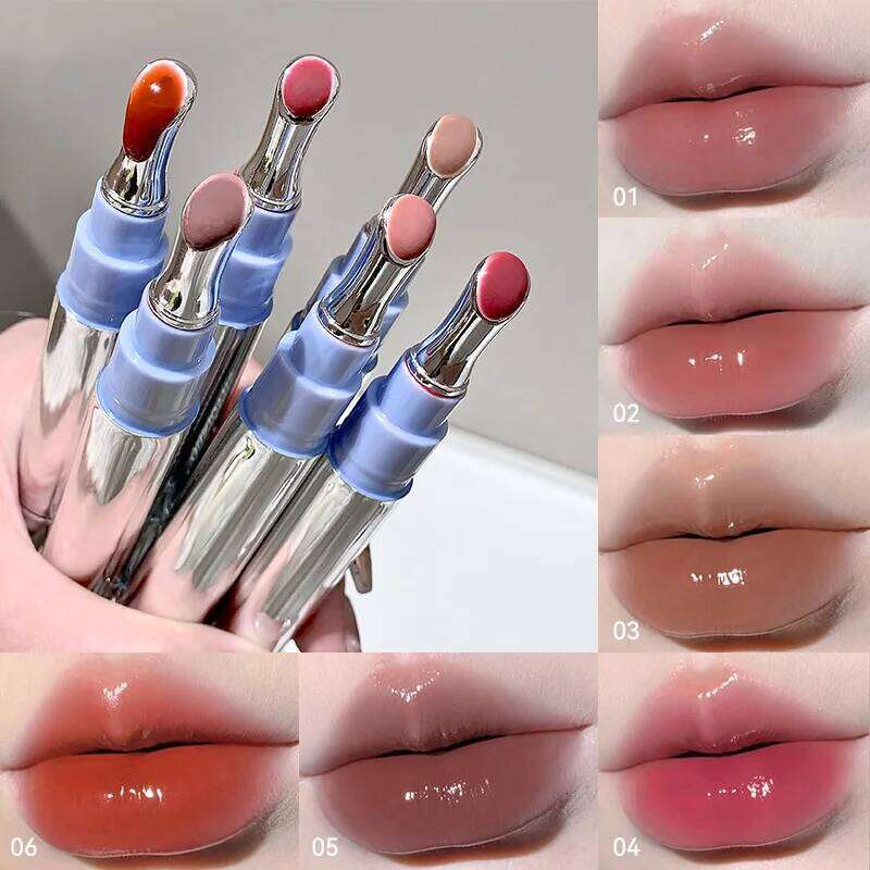 SHAQINUO Icy Glow Lip Gloss - One-Stroke Hydration, Whitening for Olive Skin, Cool Beauty Look, Smooth & Fine Texture H260302