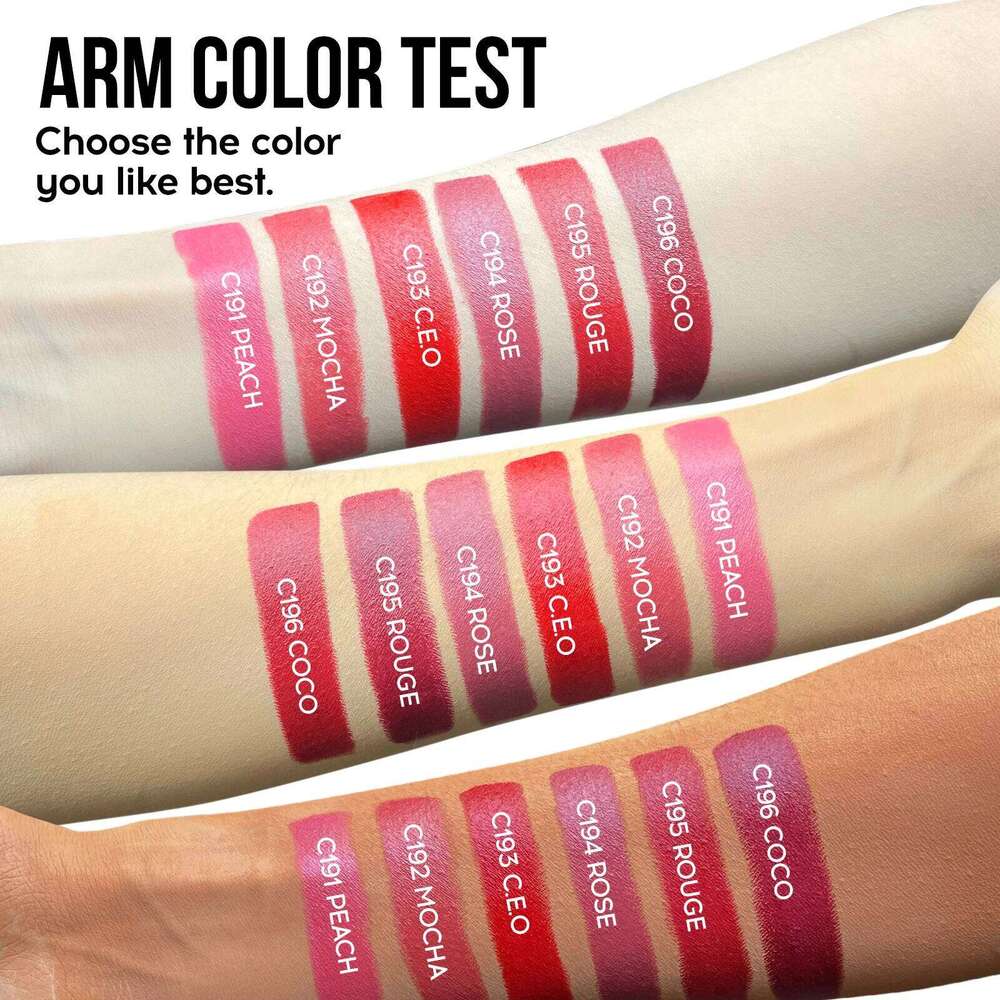 6-Color Embossed Matte Lipstick, Easy to Apply, Moisturizing Natural Finish Long-Lasting Smooth Texture for Soft and Elegant H260302