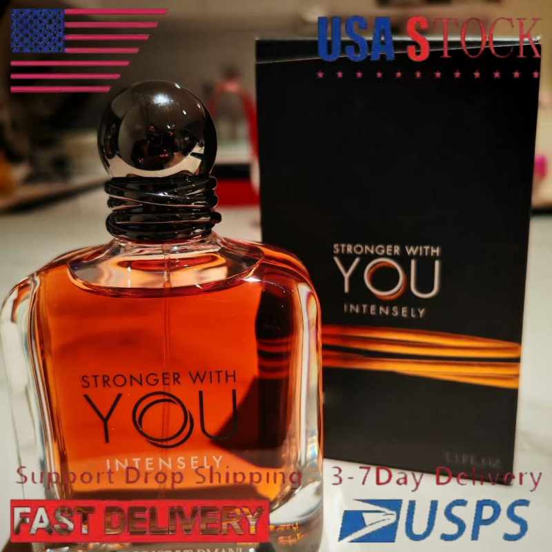 Men Perfume Fragrance Stronger with You 100ml Intensely Tobacco Eau De Parfum Absolutely Sandalwood Man Cologne Spray Body Mist US 3-7 Day Fast Ship Top Quality