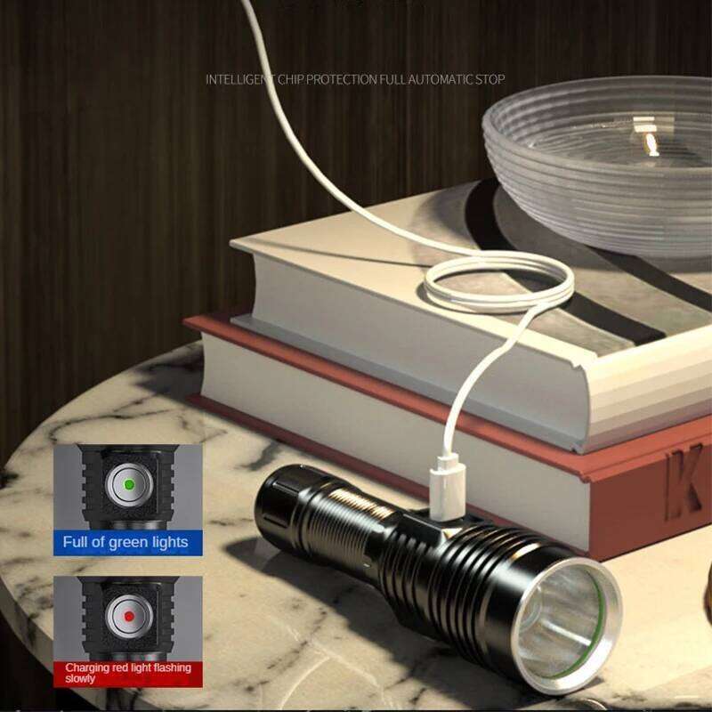 Strong Power SST40 Led Flashlight Portable 26650 Battery Self Defense Type-C USB Rechargeable Flashlights Torch Camping Lamp Z260301