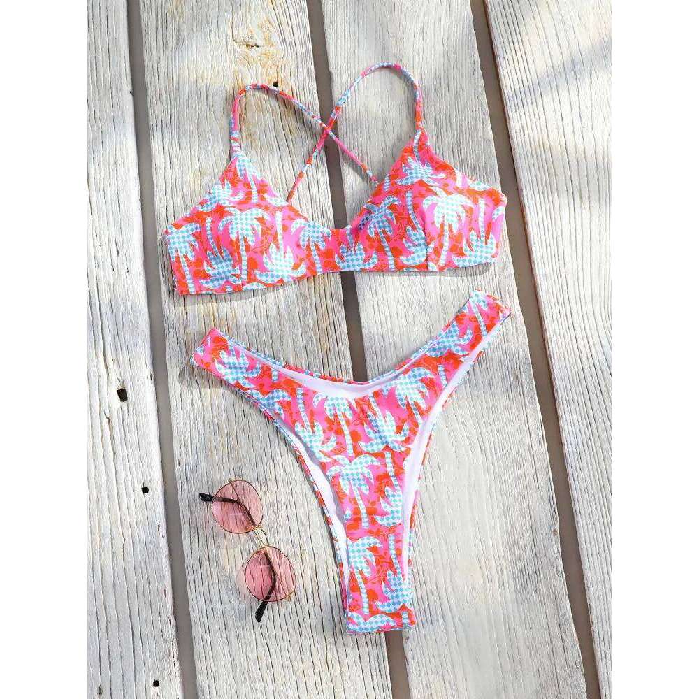 Miyouj Printed Swimwear 2025 Swimsuits Bandage Bikini Sets Summer Bikinis High Cut Biquinis New Beachwear Low Waist Swimsuit Z260301