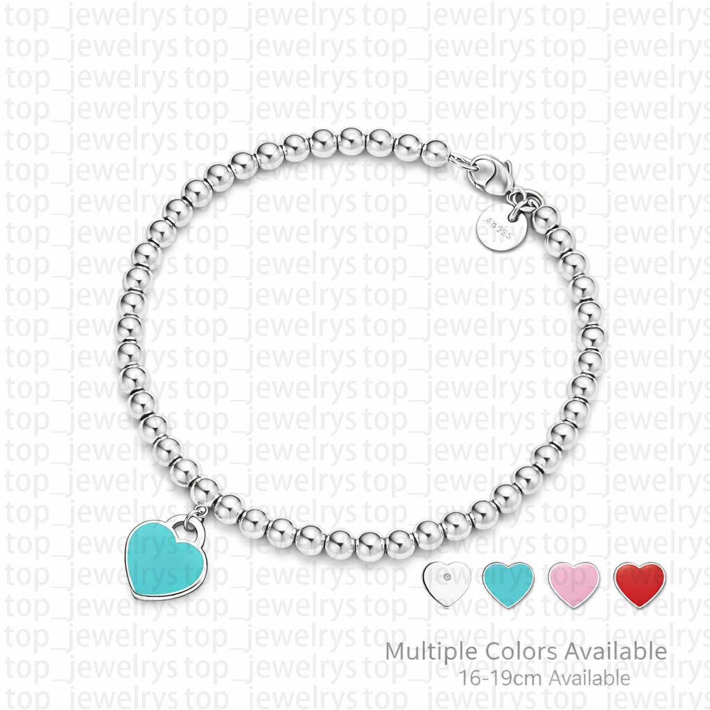 Hypoallergenic Bead Chain Bracelet Stainless Steel Shower Safe Jewelry Interlocking Heart Charm Non-tarnish Wristband