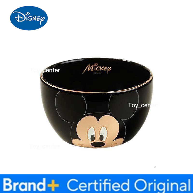 Disney Mickey Mouse Ceramic Bowl Set Soup Noodle Rice Bowl with Gold Trim Dinnerware Gift for Kids Family Dishwasher Safe H260302