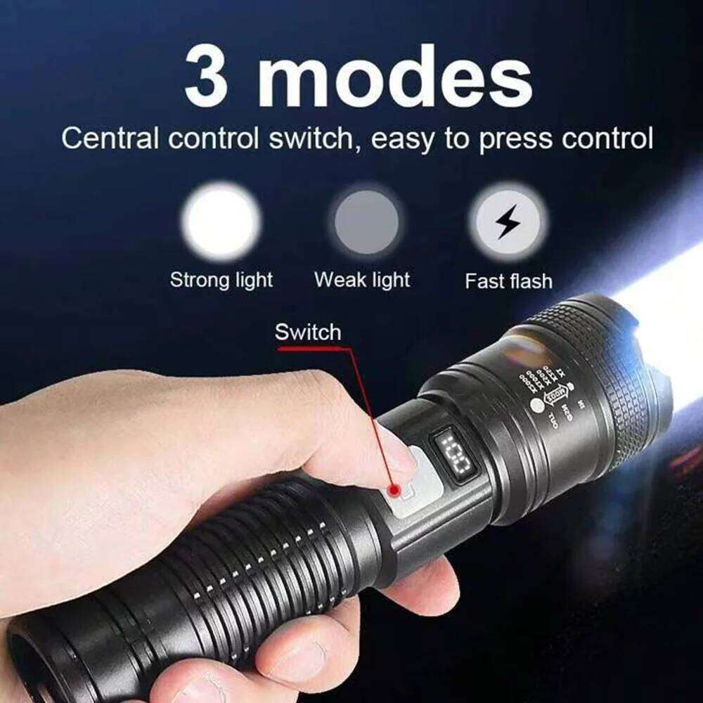 High Power Long-range Lantern Super Bright LED Flashlight USB Rechargeable Tactical Torch With Sidelight Lamp Waterproof Outdoor Z260301