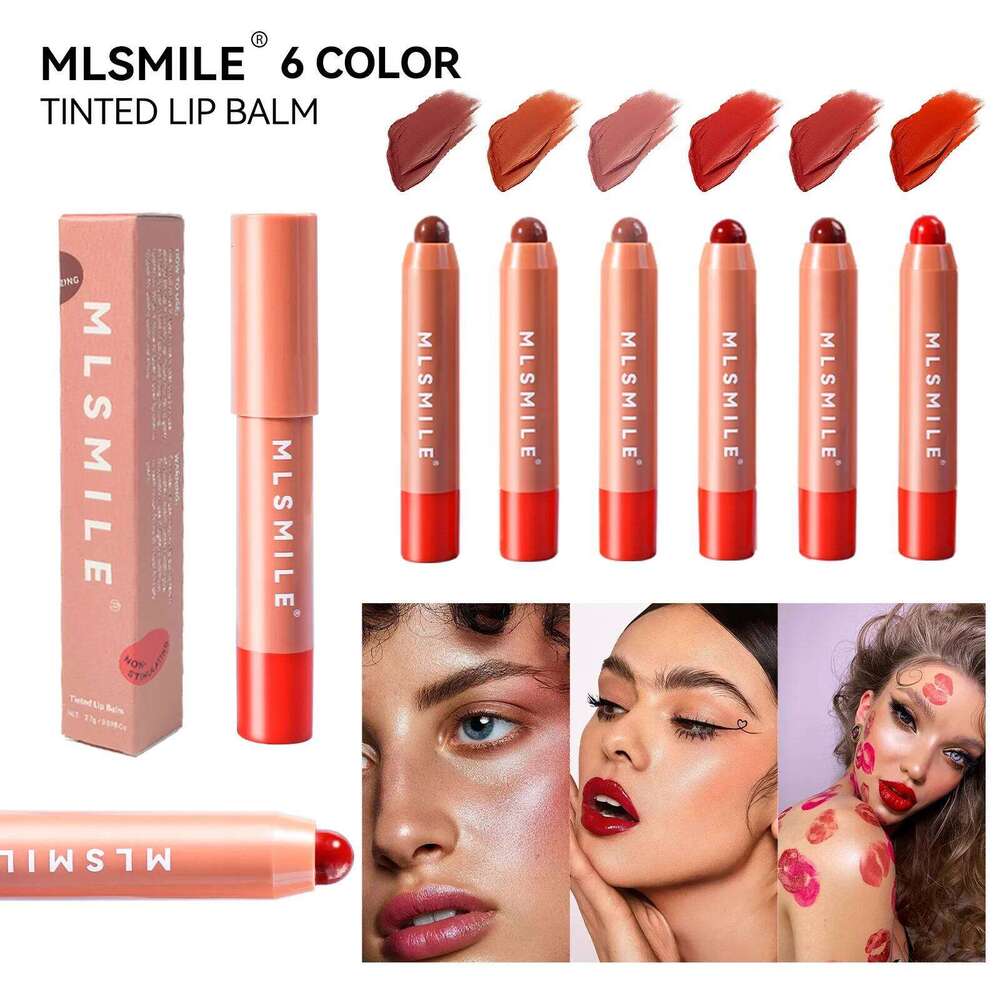 MLSMILE 6colors and Cheek Lip Balm Long-lasting Easy Color Moisturizing Natural matte Lipstick Pen H260302