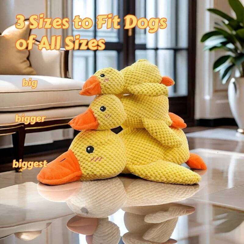 Dog Toy Yellow Duck Teether Durable Chew Toy For Pets Plush Toy Puppy Duck Pet Toy
