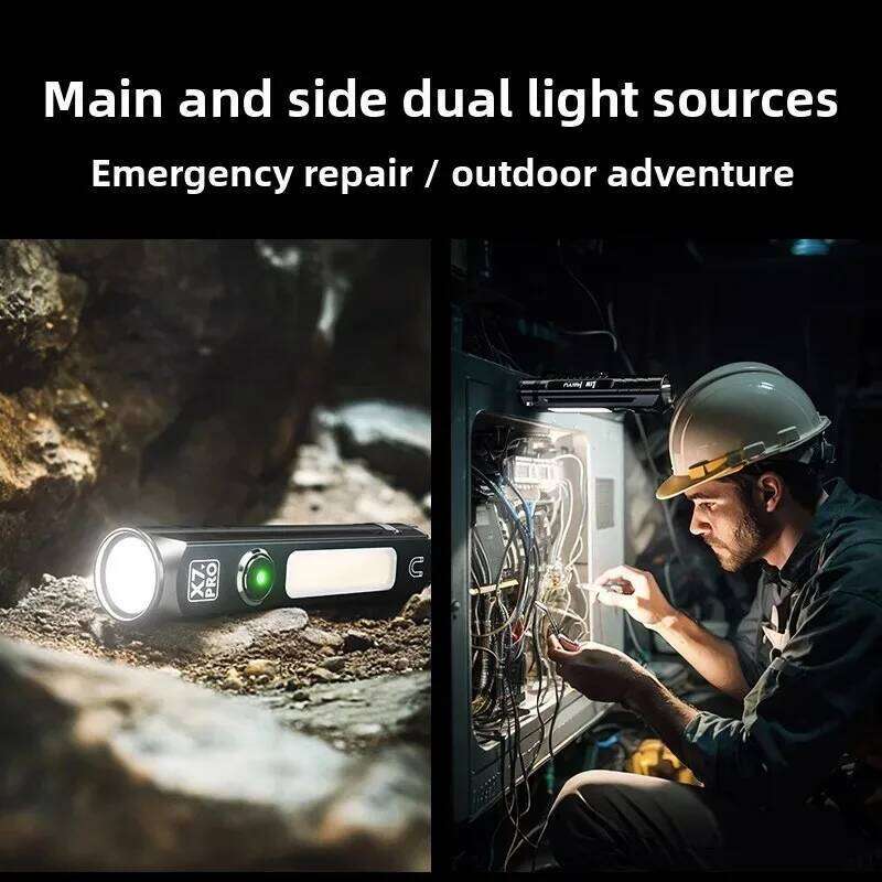 Portable High Brightness Flashlight COB Work Metal Clamp Bottom Magnetic Type-C Charging Emergency Light for Camping Z260301