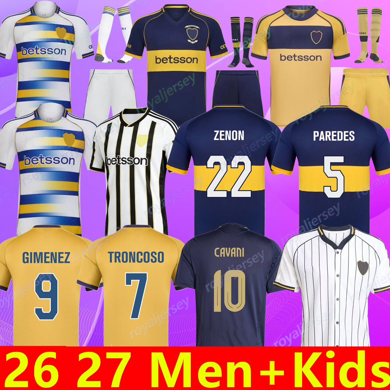 2025 2026 2027 BoCa JuNiOrs Soccer Jerseys Player Version CAVANI GIMENEZ M.MERENTIEL ZENON AGUIRRE PALACIOS ZEBALLOS Goalkeeper Men Kids Kit 25 26 27 Football Shirts