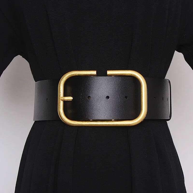 High-end Luxury Brands Women's Waist 5.7CM Width Genuine leather Corset Belt Plus Size Cowhide Dress Jacket Waistband S260228