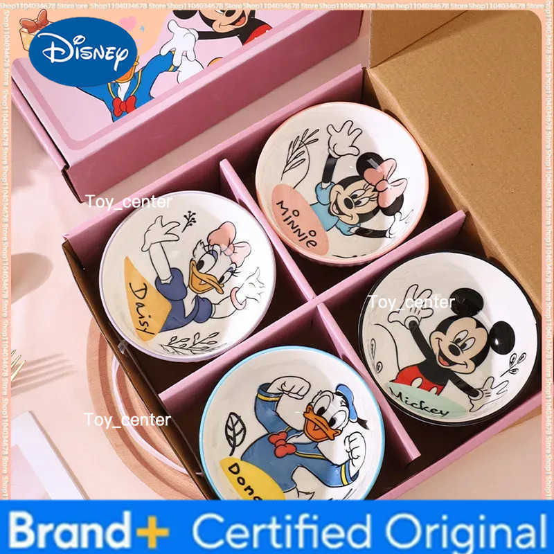 Disney 2026 Mickey Minnie Donald Duck Daisy Household Goods Ceramic Vertical Rice Bowl 45-Inch Four-Bowl Cutlery Set Beautiful Gifts H260302