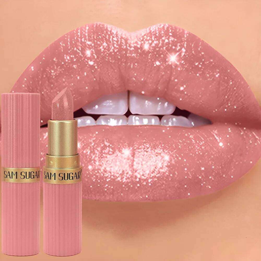 Diamond Shiny Velvet Matte Lipstick Glitter Shimmer Pearlescent Sexy Red Tint Non-Stick Lip Stick High Pigment Lips Cosmetic H260302