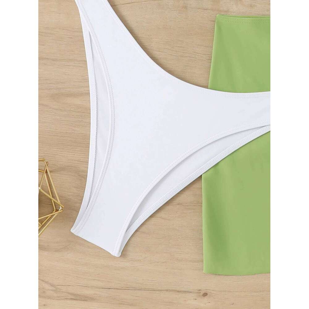 2026 Bandeau Bikinis With Beach Skirt Swimsuit Women 3 Pieces Swimwear Female Beachwear Bathers Bathing Swimming Swim Suit Z260301