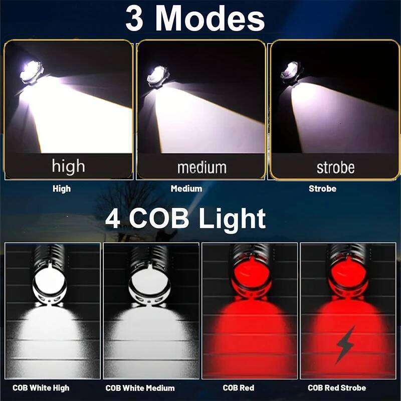 Most Powerful Rechargeable LED Flashlight Built-in 18650 Battery Long Range Tactical Torch Light For Fishing Hunting Z260301