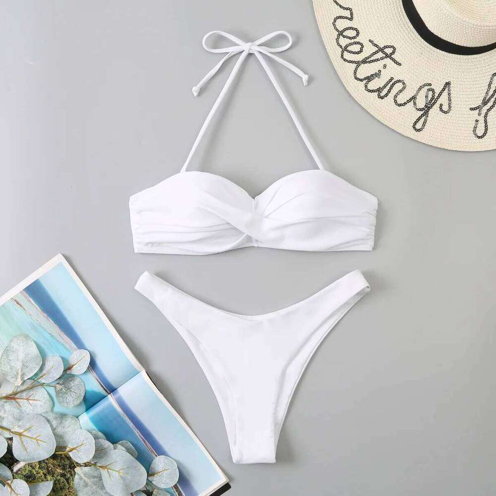 Push Up Bikini Set Women's Swimwear 2026 New Halter Bandeau Underwire Swimsuit Beach Bathing Swimming Suit for Women Z260301