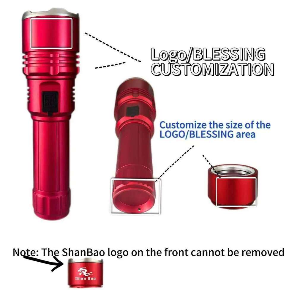 Shan bao 4000LM flashlight zoomablestrong focusing light source canignite flames plastic bagscustomizedlogo/blessing Z260301