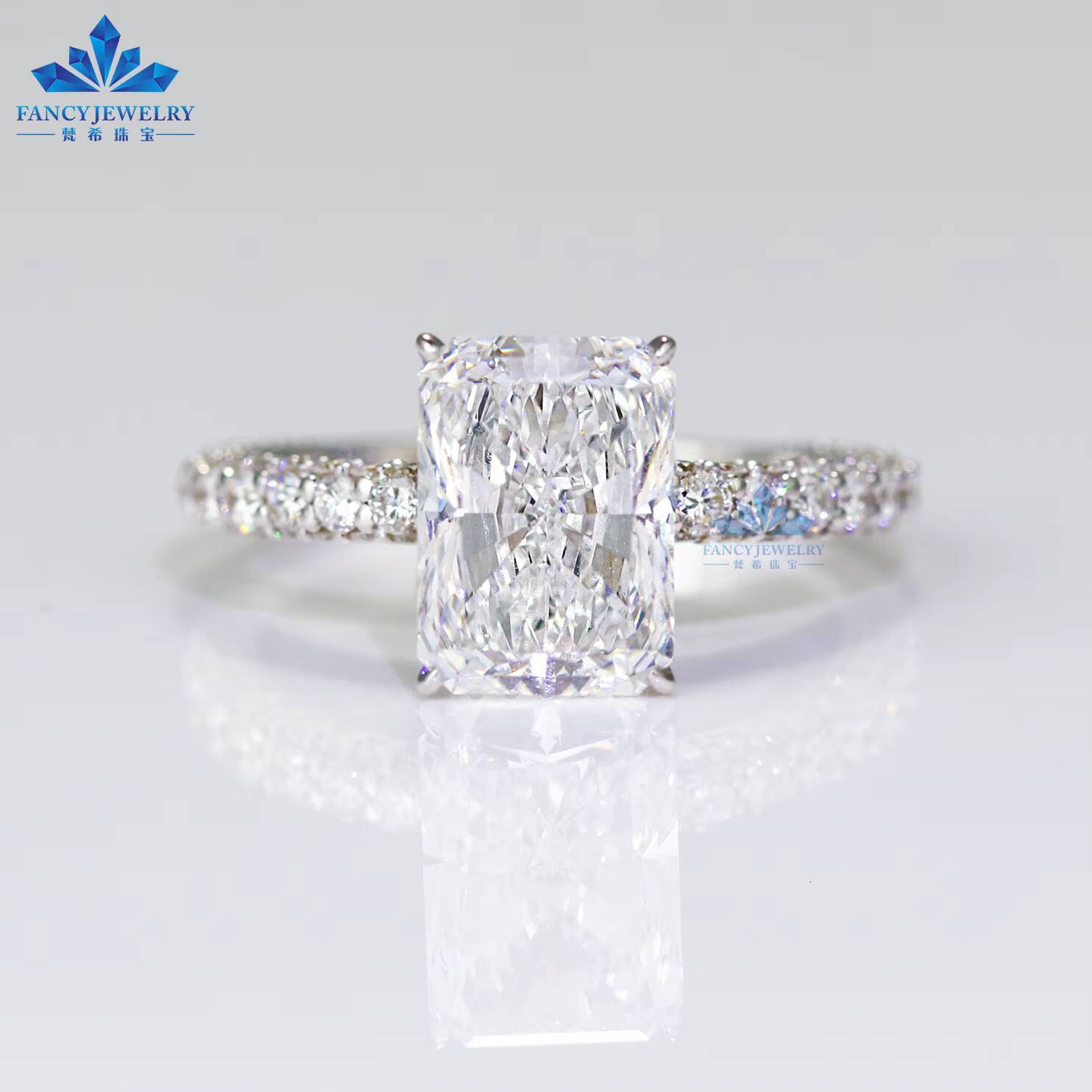 Luxury 1-3ct D VS1 Radiant Cut Lab Grown Diamond Engagement Wedding Ring IGI Certified 14K 18K Solid Gold Jewelry for Women