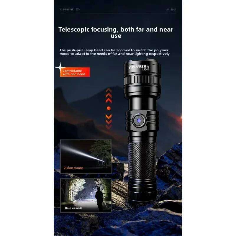 Strong Light Long-range LED USB Charging Portable with Telescopic Zoom Waterproof Flashlight Z260301