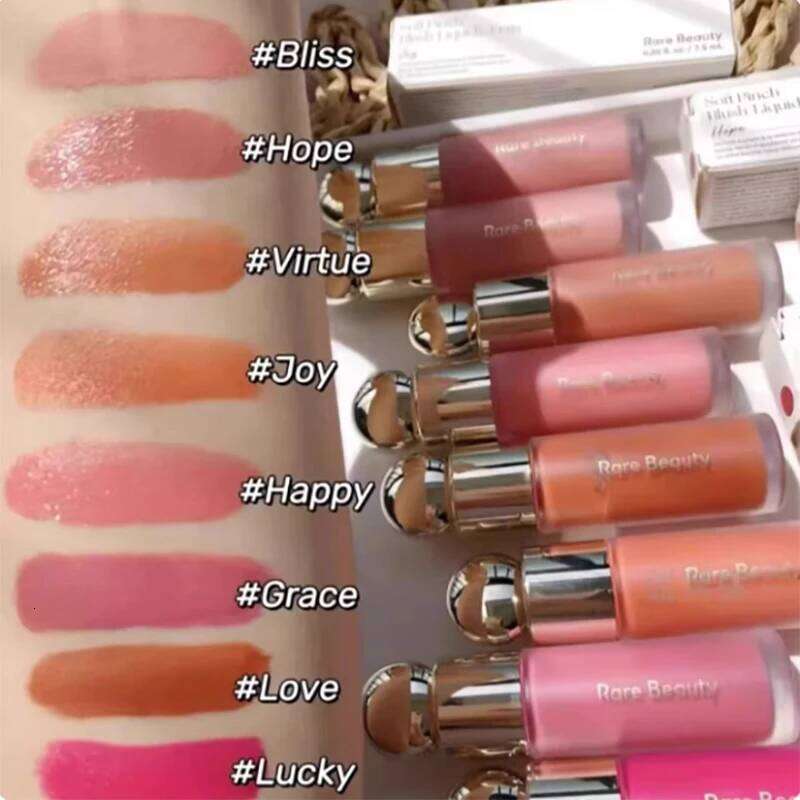 Rare Beauty New Exquisite Lip Gloss Shining Liquid Powder Bluesher Sun Kissed Cheeks and Watery Lips Lipstick Cosmetics H260302