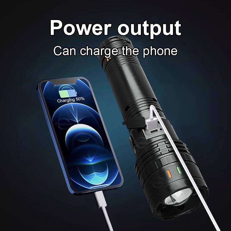 90000000LM Super Powerful LED Flashlights Rechargeable Torch Zoom 5000M Strong Light Tactical Flashlight Camping Lantern Z260301