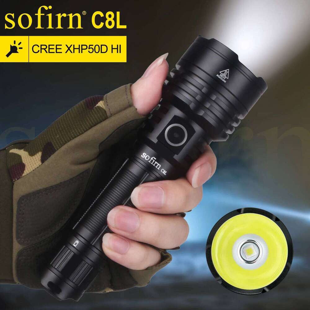 Sofirn C8L 21700 3100lm Flashlight Powerful Tactical USB-C Rechargeable XHP50D HI LED Torch EDC Outdoor Hunting Lantern Z260301