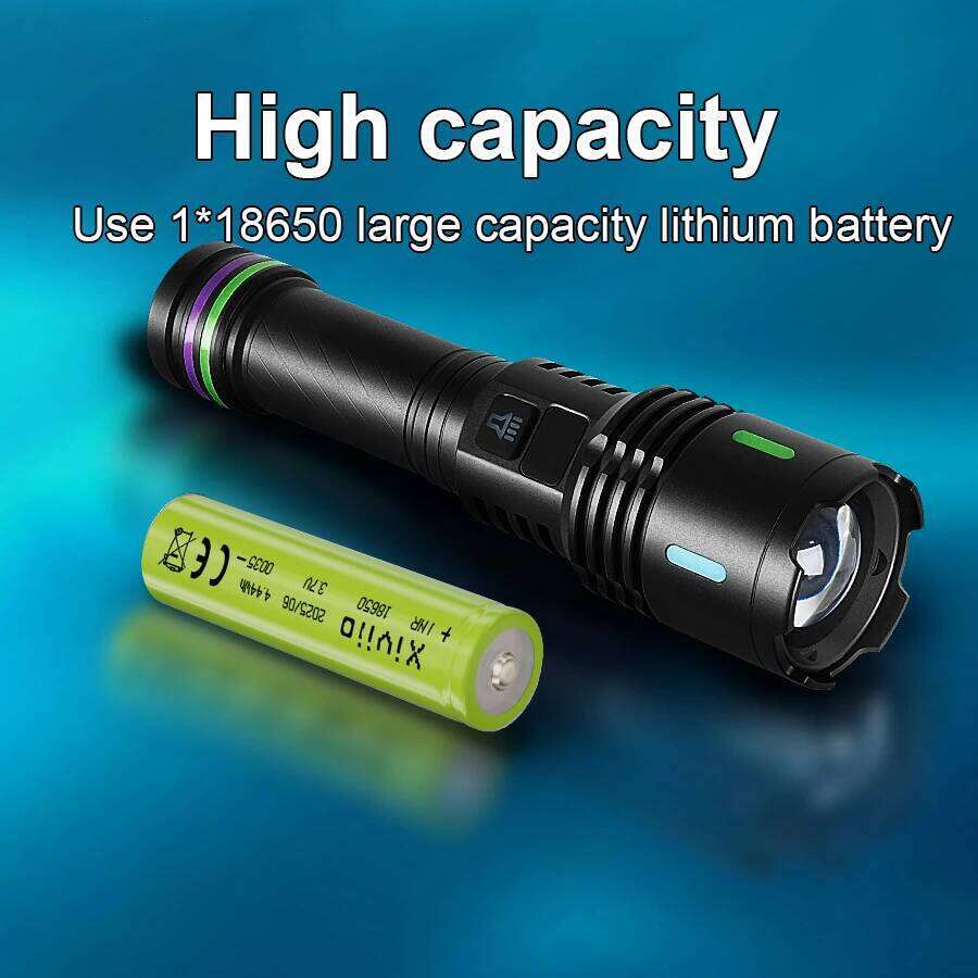 2026 New Super Bright 18650 Rechargeable Torch 9000000LM Powerful LED Flashlight Outdoor Camping Fluorescent Lantern Z260301