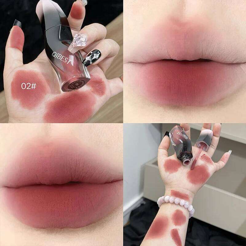 QIBEST 1PC Sexy Red Women's Long Lasting Waterproof Liquid Lipstick Matte Mud Non-Stick Cup Lip Gloss Tint Makeup H260302