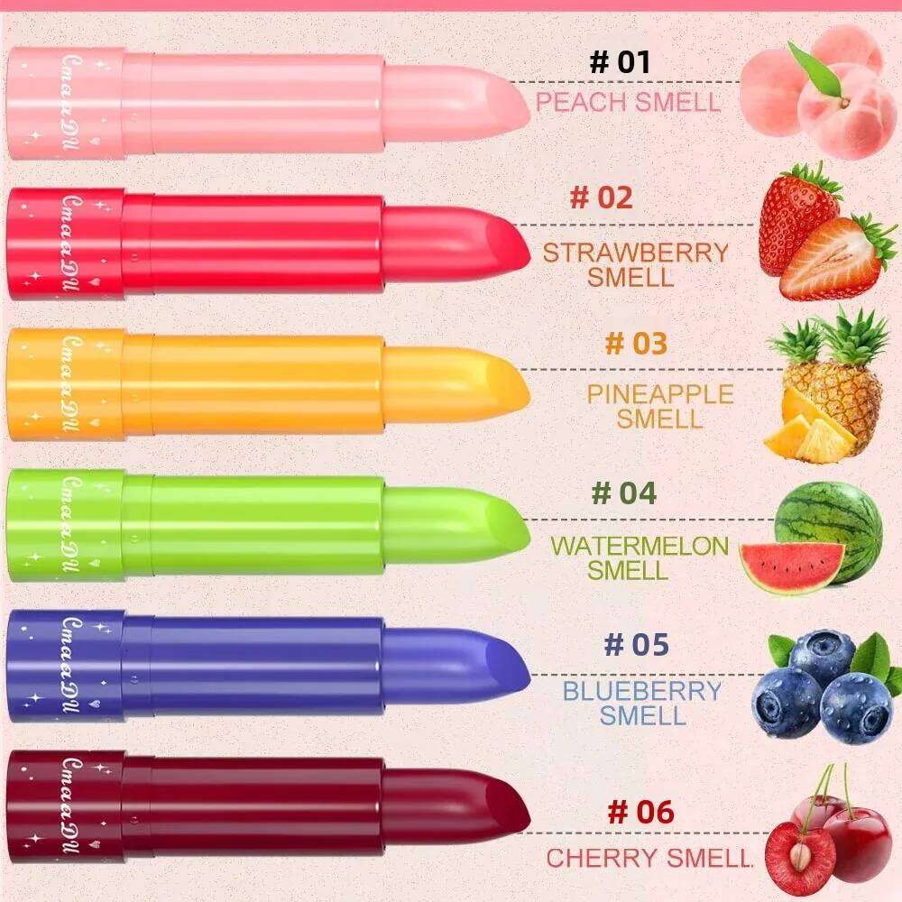 CmaaDu 6 Color Shine Changing Lipstick Waterproof Tinted Balm Fruit Infused Nourishing Glow For Moisturizing Lip Care H260302