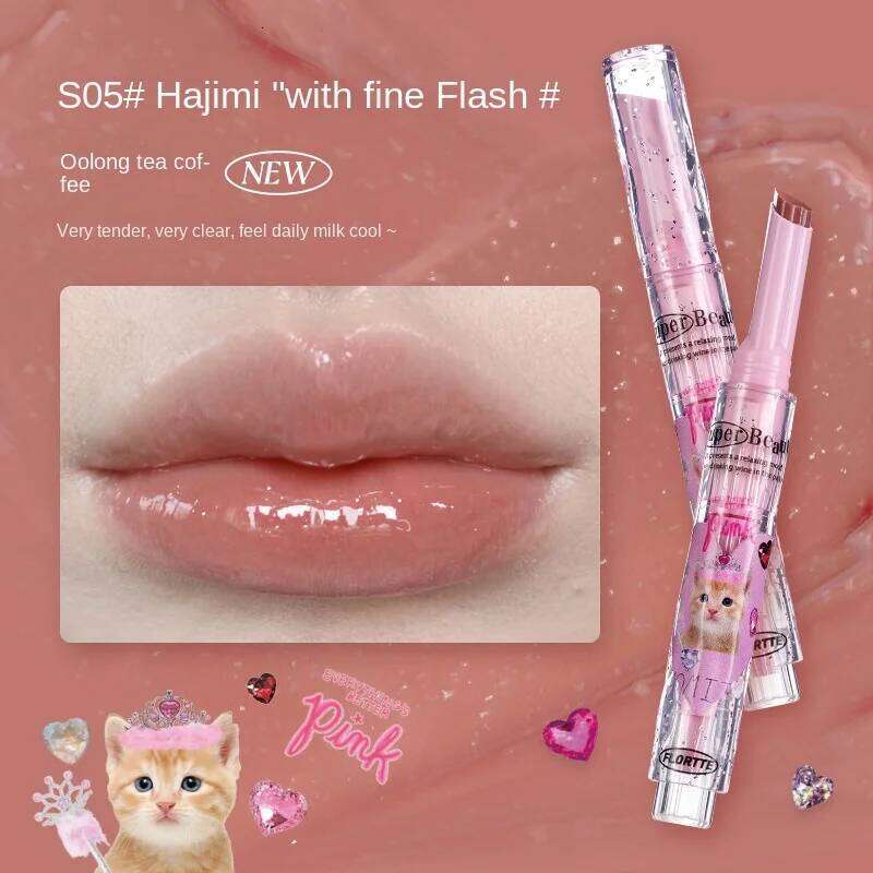 FLORTTE Korean Lipstick Vegan Hydrating Balm Long Lasting Tint Makeup Lip Plumper Gloss H260302