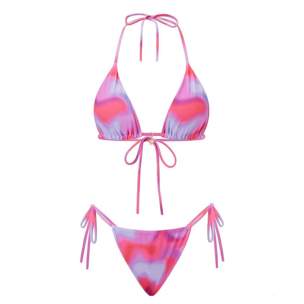 hirigin Women 2 Pieces Bikini Swimsuit Spaghetti Strap Top Tie Side Triangle G-Thong Bathing Suit Beach Holiday Swimwear Z260301