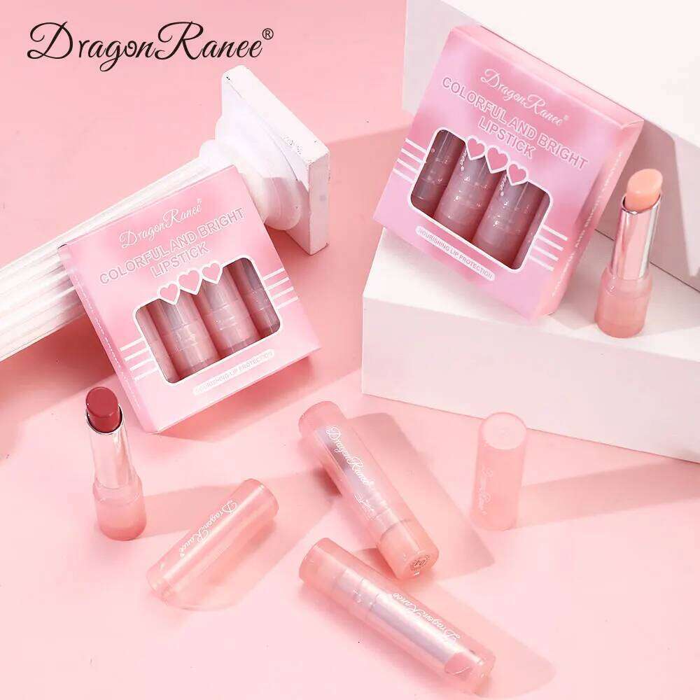 Dragon Ranee Colorful Brilliant Color 4 /set lipstick Soft mist matte waterproof easy color lasting non-stick cup set H260302