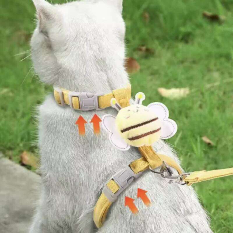 Adjustable Cat Leash Set for Small Dogs Puppy Vest Outdoor Walking Lead French Bulldog Chihuahua Comfortable Pet Harness