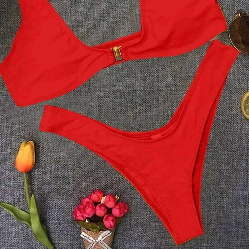 Sexy Backless Set Swimwear Women Solid Split Bathing Suit Bikini Push Up Summer 2025 New Beach Vacation Two Piece Sets Z260301