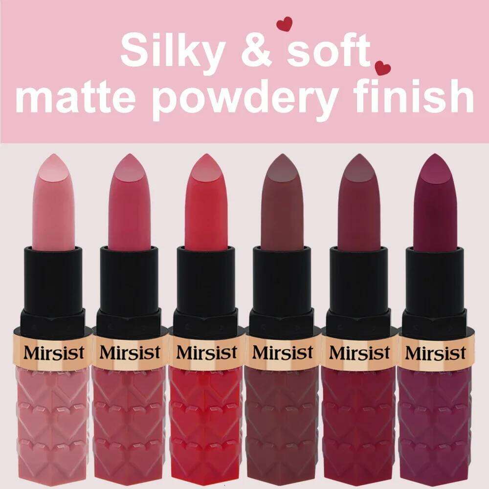Matte Lipstick Nude Peach Brown Cherry Shades Velvety Smooth Long-Lasting Rich Pigment Waterproof Non-Stick Cup Lip Stick Makeup H260302