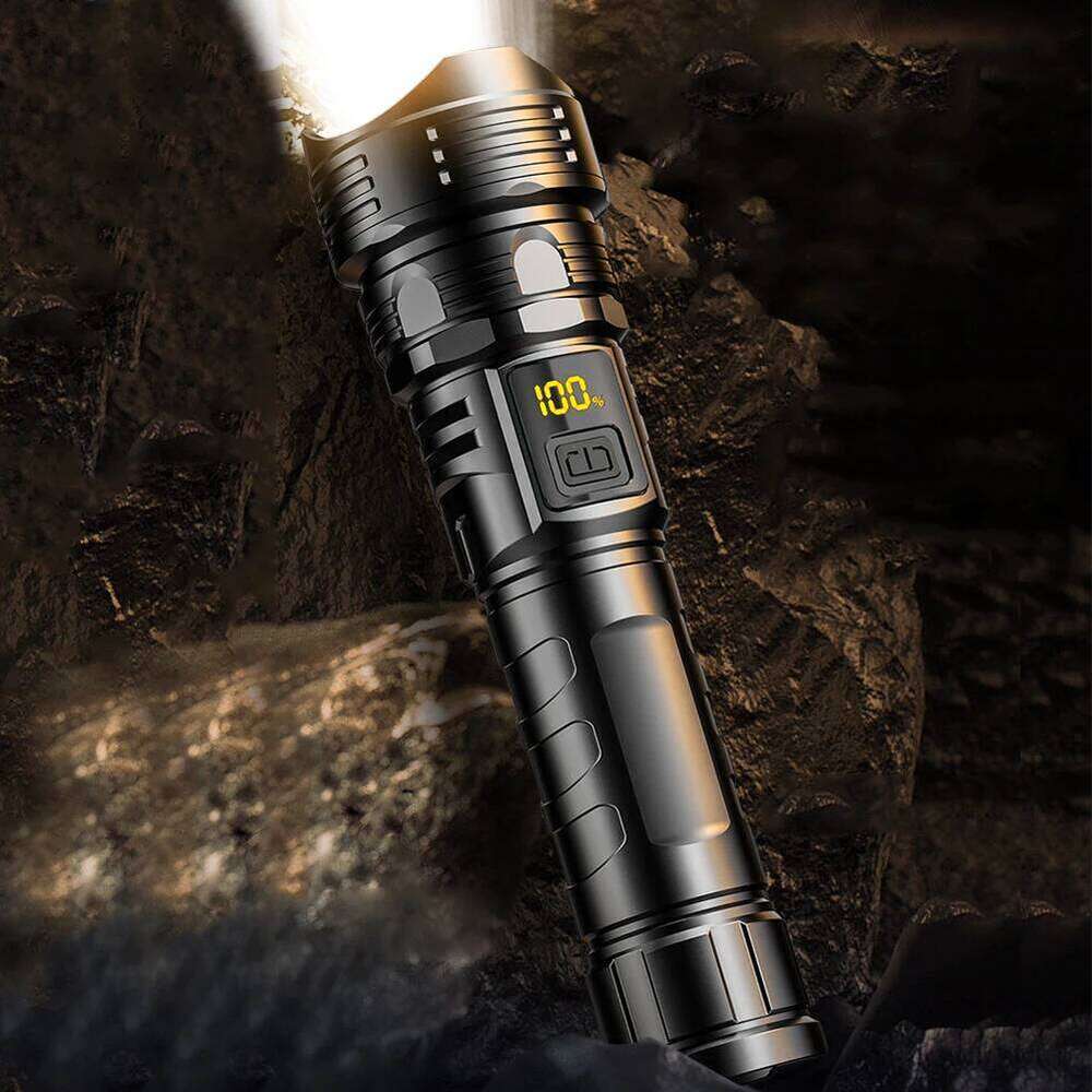 10W Handheld USB Charging Powerful LED Power Display Super Bright Flashlight 500LM for Camping Hiking Z260301