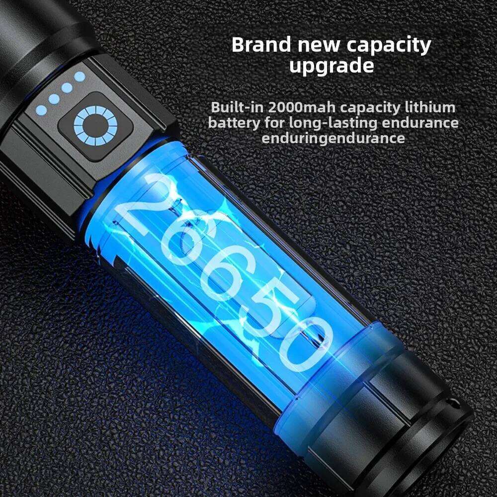Cross-border outdoor multi-functional strong flashlight telescopic zoom TYPE-C charging long battery life portable waterproof Z260301