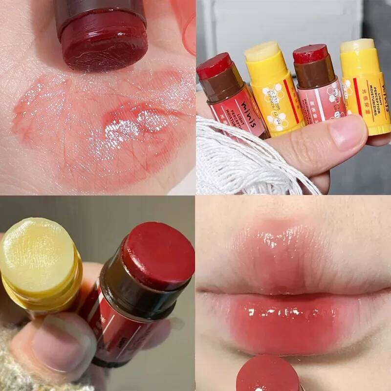 Mini Colored Lip Balm Moisturizing Fruity Jelly Lipstick Makeup Lasting Nourish Reduce Lipline Anti-drying Lips Care Cosmetics H260302