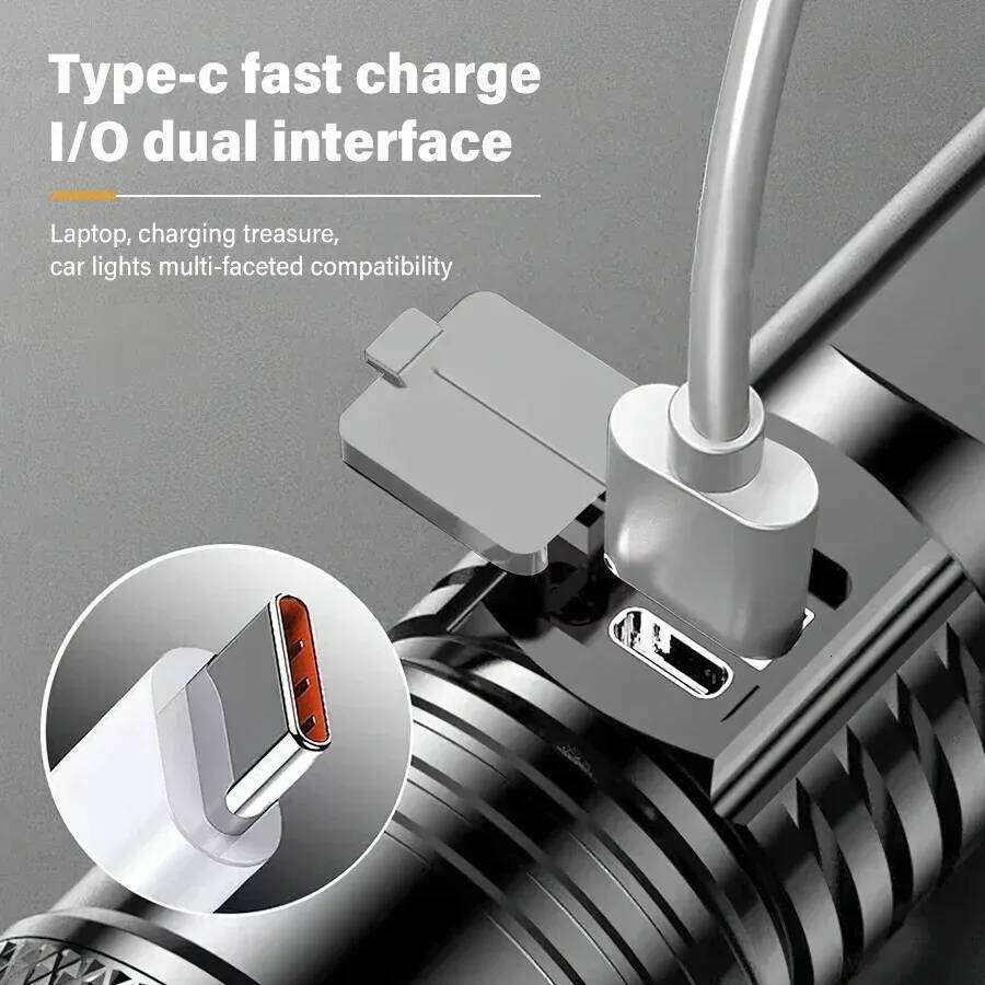 Liuyangmao High Strong Power Led Flashlights Tactical Torch with Display Light USB Charging Camping Fishing Emergency Zoom Lante Z260301