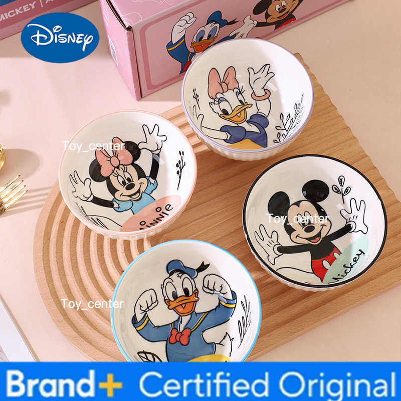 Disney Ceramic Rice Bowl Set 45-Inch Vertical Design Featuring Mickey Minnie Donald Duck Daisy Patterns Household Cutlery Gifts H2603021