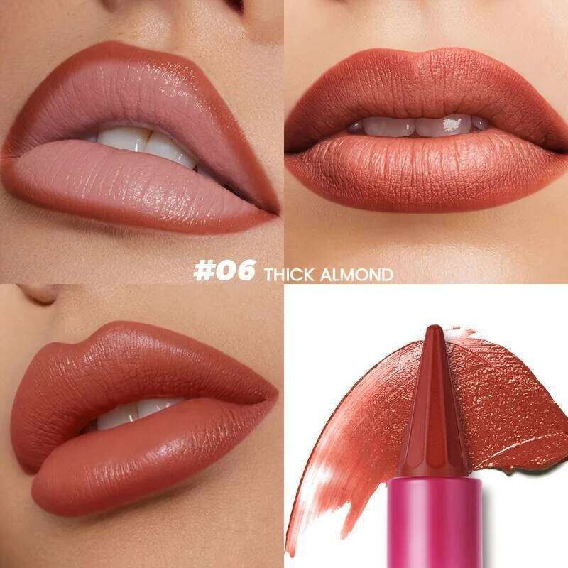 Pudaier Matte Velvet Liner & Lipstick Dual-Ended, Waterproof Long-Lasting Brown Pink Shades, Precision Lip Contour Pencil H260302