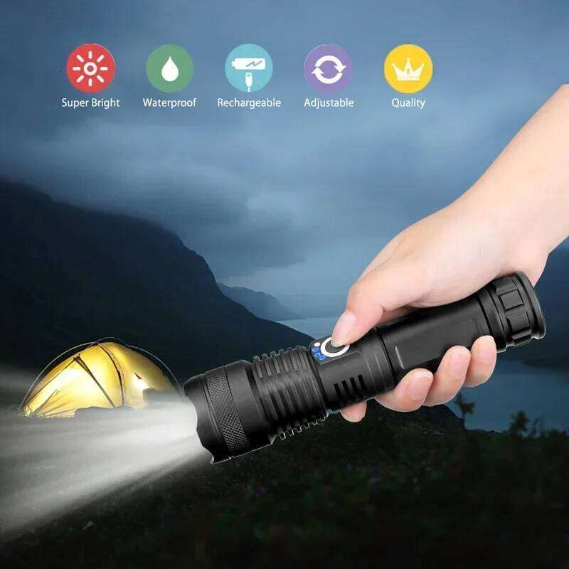 XHP90/XHP70 LED Tactical Flashlight USB Rechargeable Zoomable 5Modes Torch Light Use 26650 Battery Waterproof Handlamp Z260301