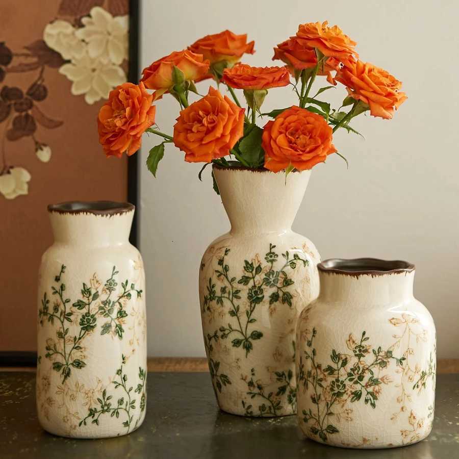 Ceramic Vase Mini Ornament Wabi Sabi Style Living Room Flower Arrangement Retro Dining Table DecorT260302