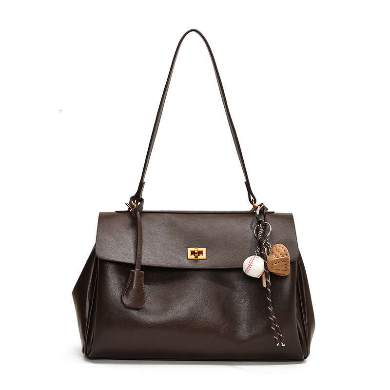 Retro fashion handbag women, new model for work and commuting, large-capacity shoulder with a high-end feel, crossbody bag
