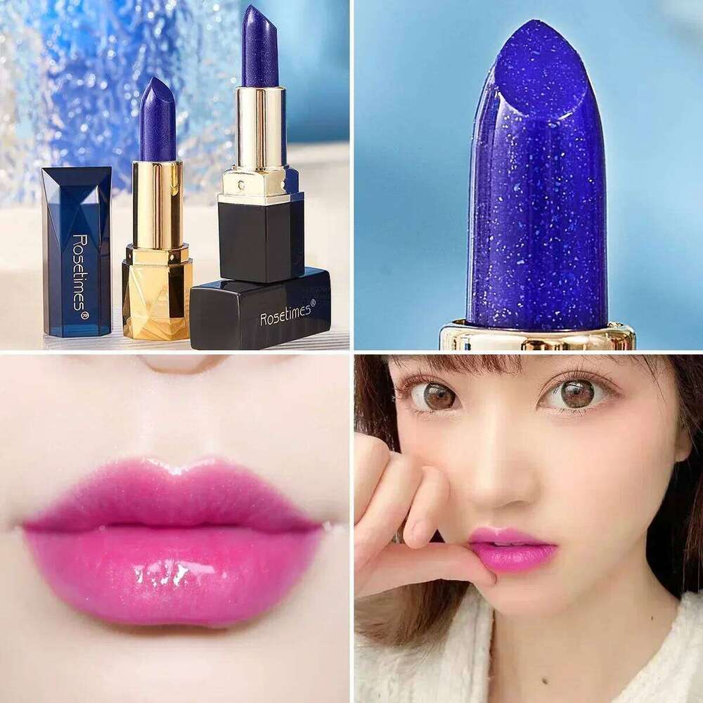 Color Changing Blue Rose Lipstick - Mood Balm Long Lasting Non-Transfer Kiss Proof Lip Makeup H260302